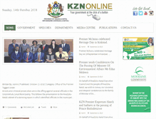 Tablet Screenshot of kznonline.gov.za